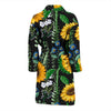 Pattern Print Sunflower Cartoon Men Long Robe-grizzshop