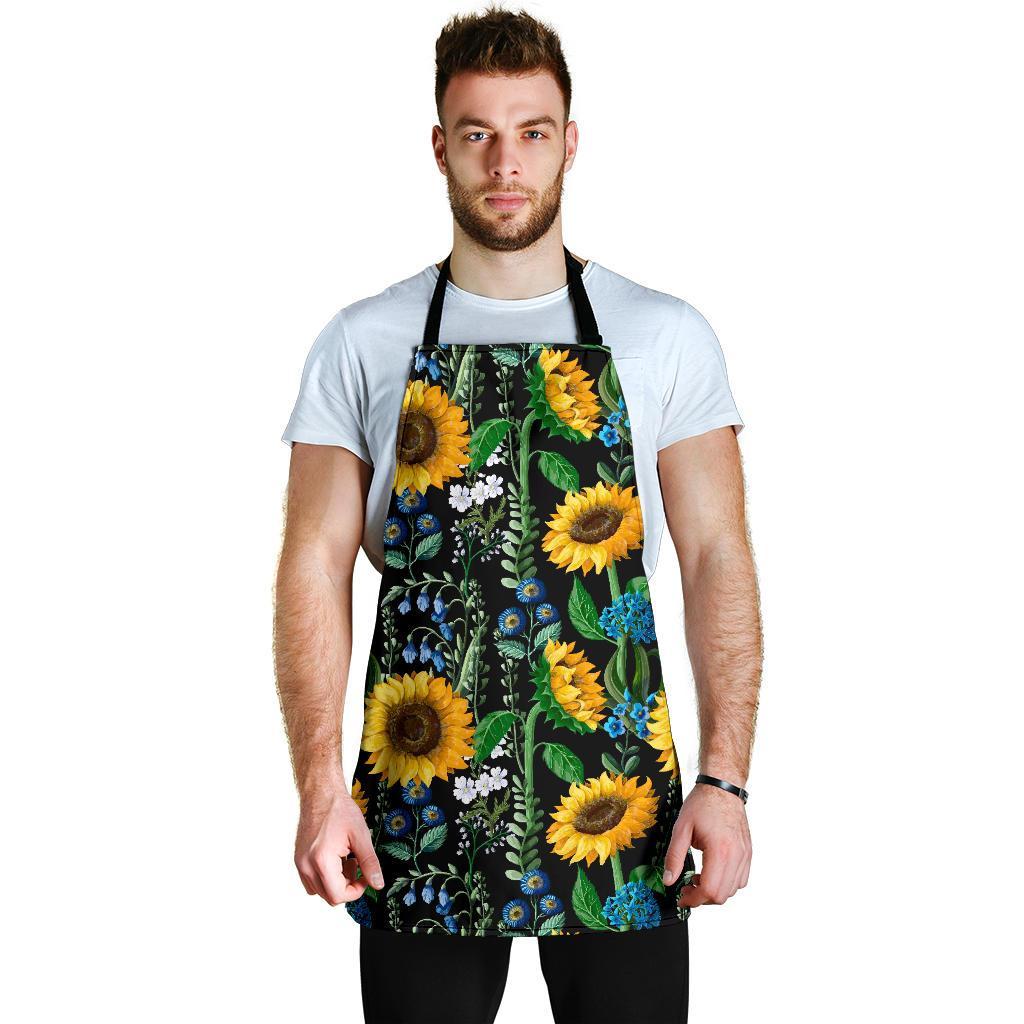 Pattern Print Sunflower Cartoon Men's Apron-grizzshop