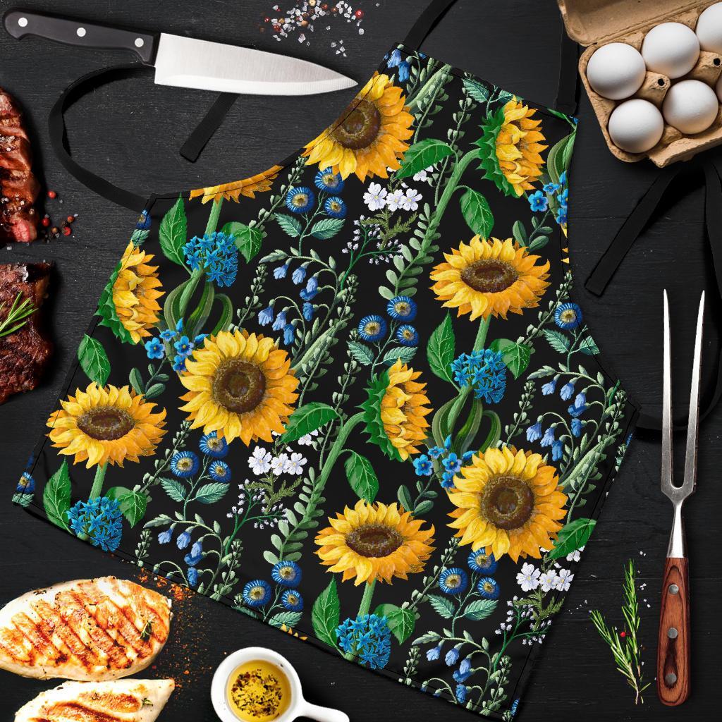 Pattern Print Sunflower Cartoon Men's Apron-grizzshop