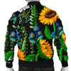 Pattern Print Sunflower Cartoon Men's Bomber Jacket-grizzshop