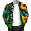 Pattern Print Sunflower Cartoon Men's Bomber Jacket-grizzshop