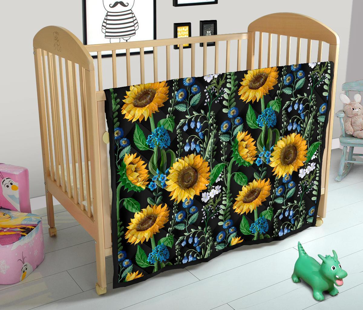 Pattern Print Sunflower Cartoon Quilt-grizzshop