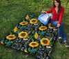 Pattern Print Sunflower Cartoon Quilt-grizzshop