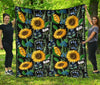 Pattern Print Sunflower Cartoon Quilt-grizzshop