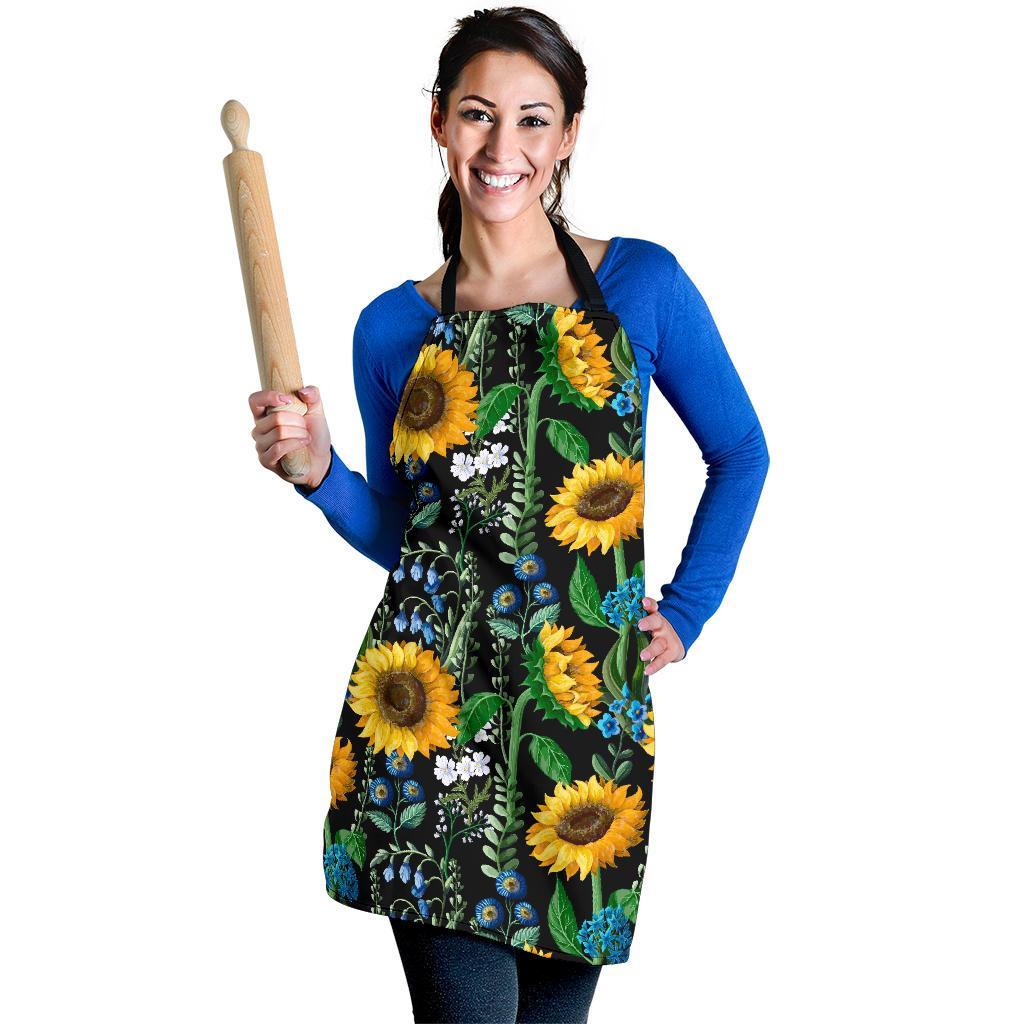 Pattern Print Sunflower Cartoon Women's Apron-grizzshop