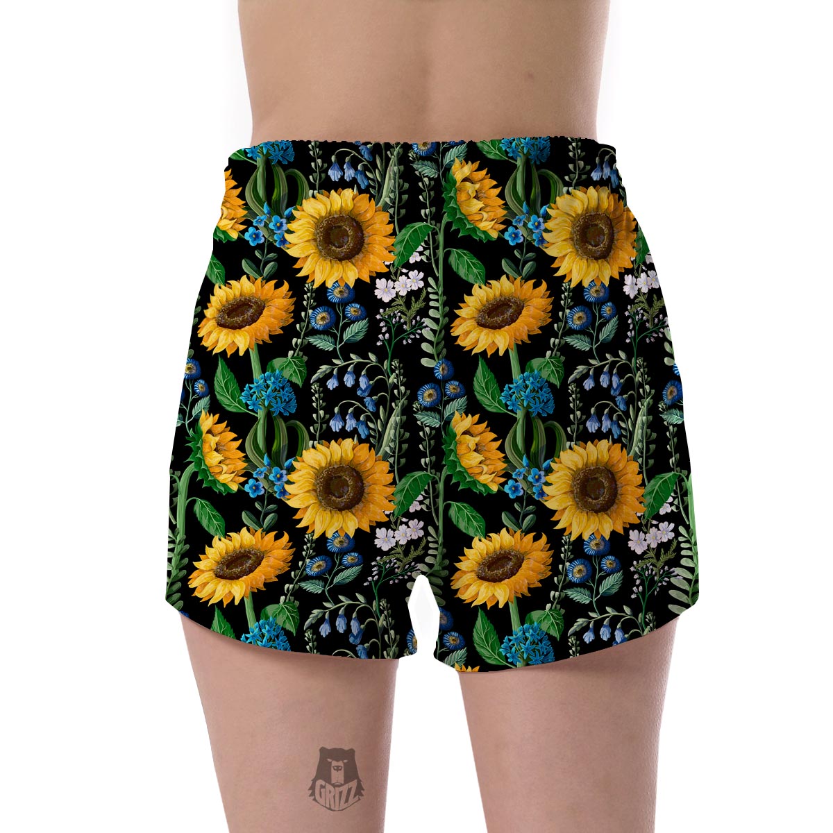 Pattern Print Sunflower Cartoon Women's Shorts-grizzshop