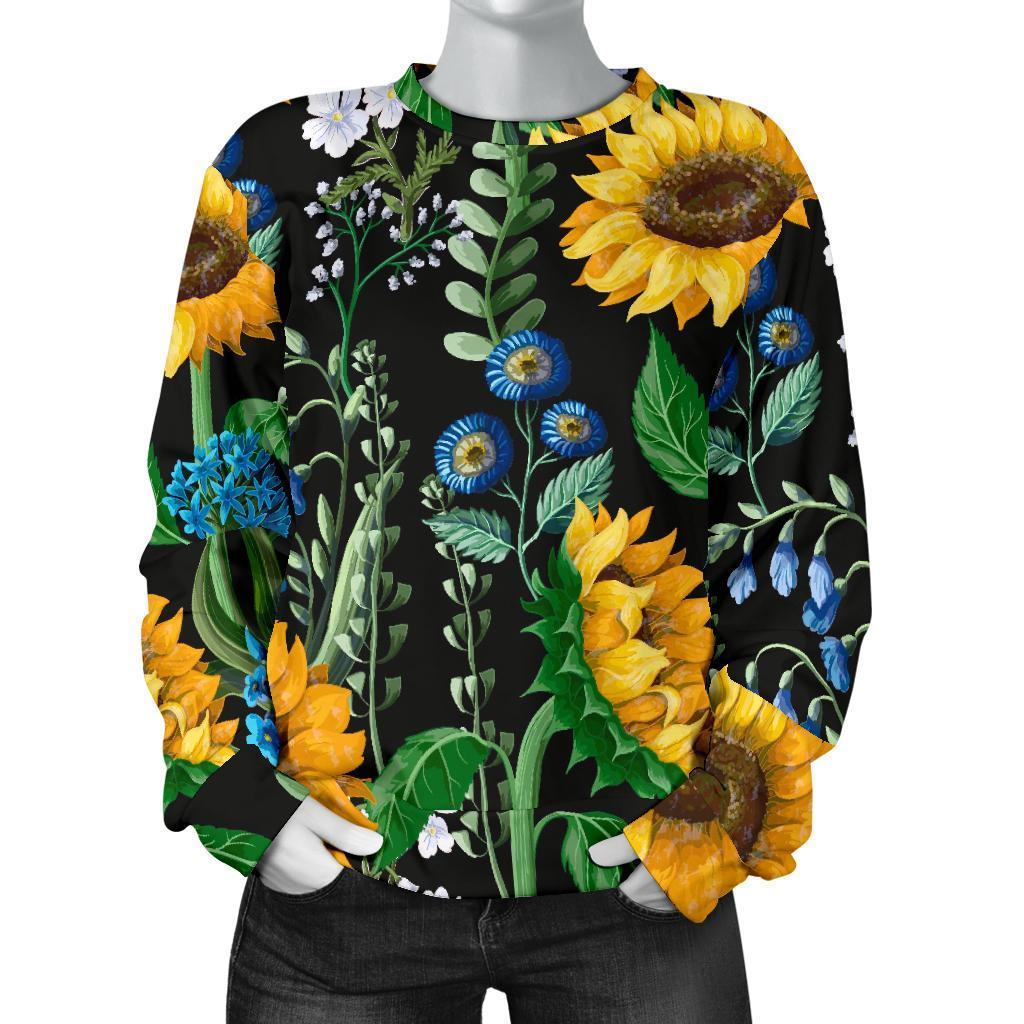 Pattern Print Sunflower Cartoon Women's Sweatshirt-grizzshop