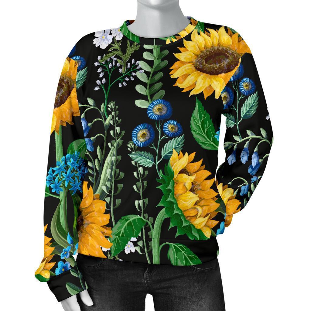 Pattern Print Sunflower Cartoon Women's Sweatshirt-grizzshop