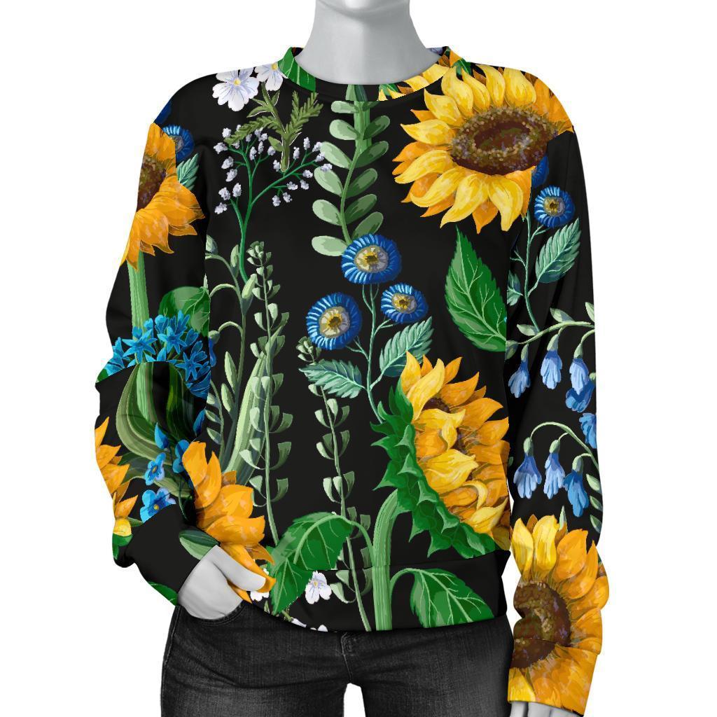 Pattern Print Sunflower Cartoon Women's Sweatshirt-grizzshop