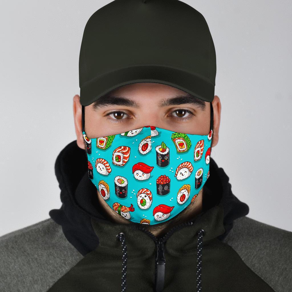 Pattern Print Sushi Face Mask-grizzshop