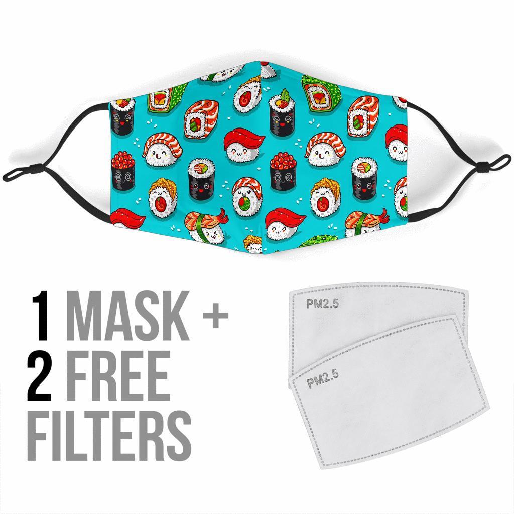 Pattern Print Sushi Face Mask-grizzshop