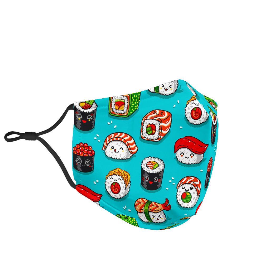 Pattern Print Sushi Face Mask-grizzshop