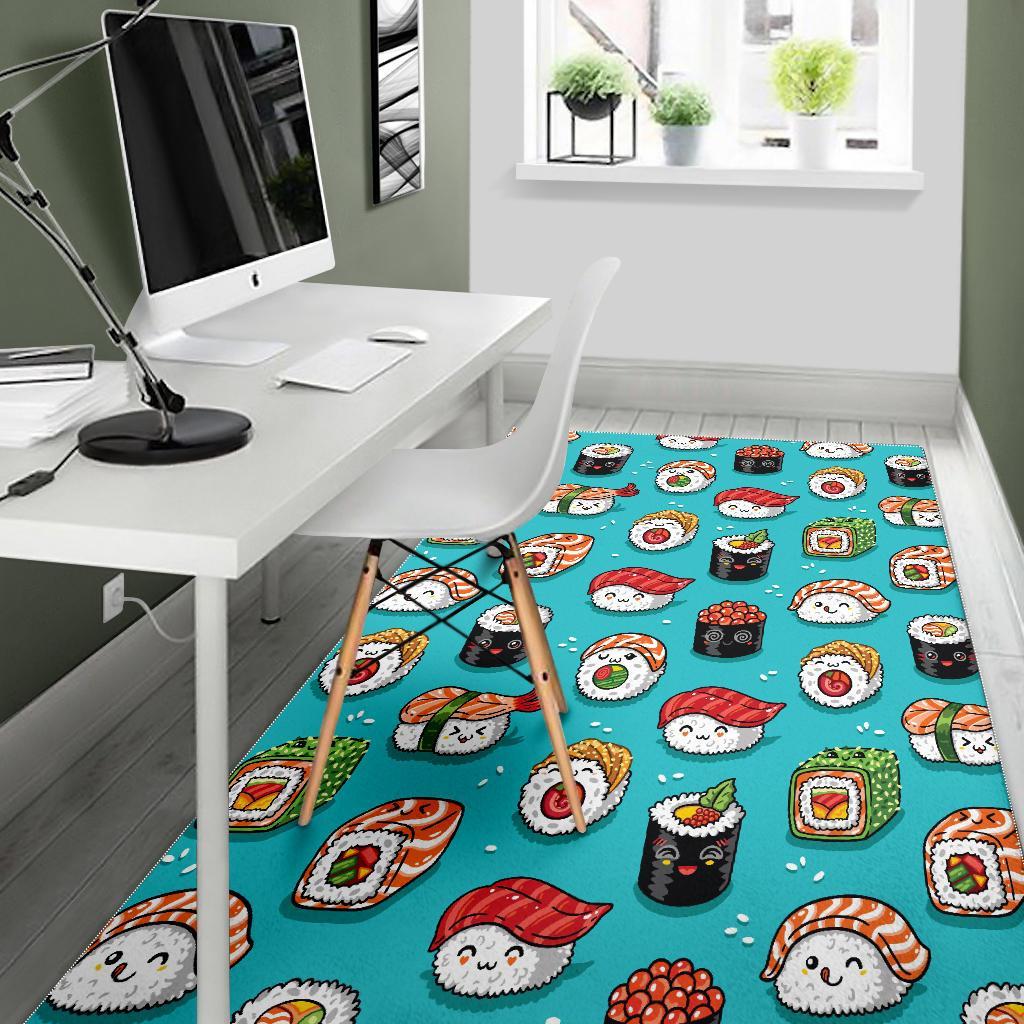 Pattern Print Sushi Floor Mat-grizzshop