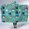 Pattern Print Sushi Hooded Blanket-grizzshop