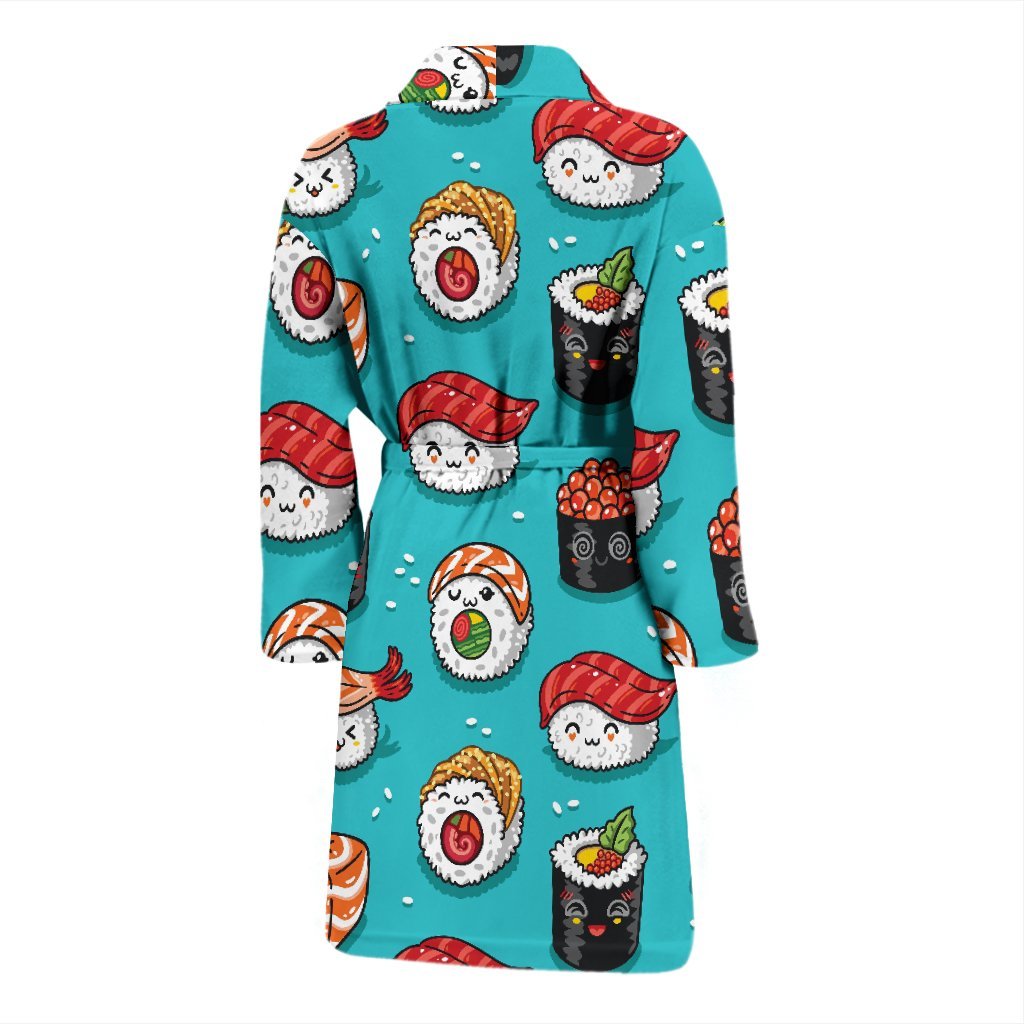 Pattern Print Sushi Men Long Robe-grizzshop