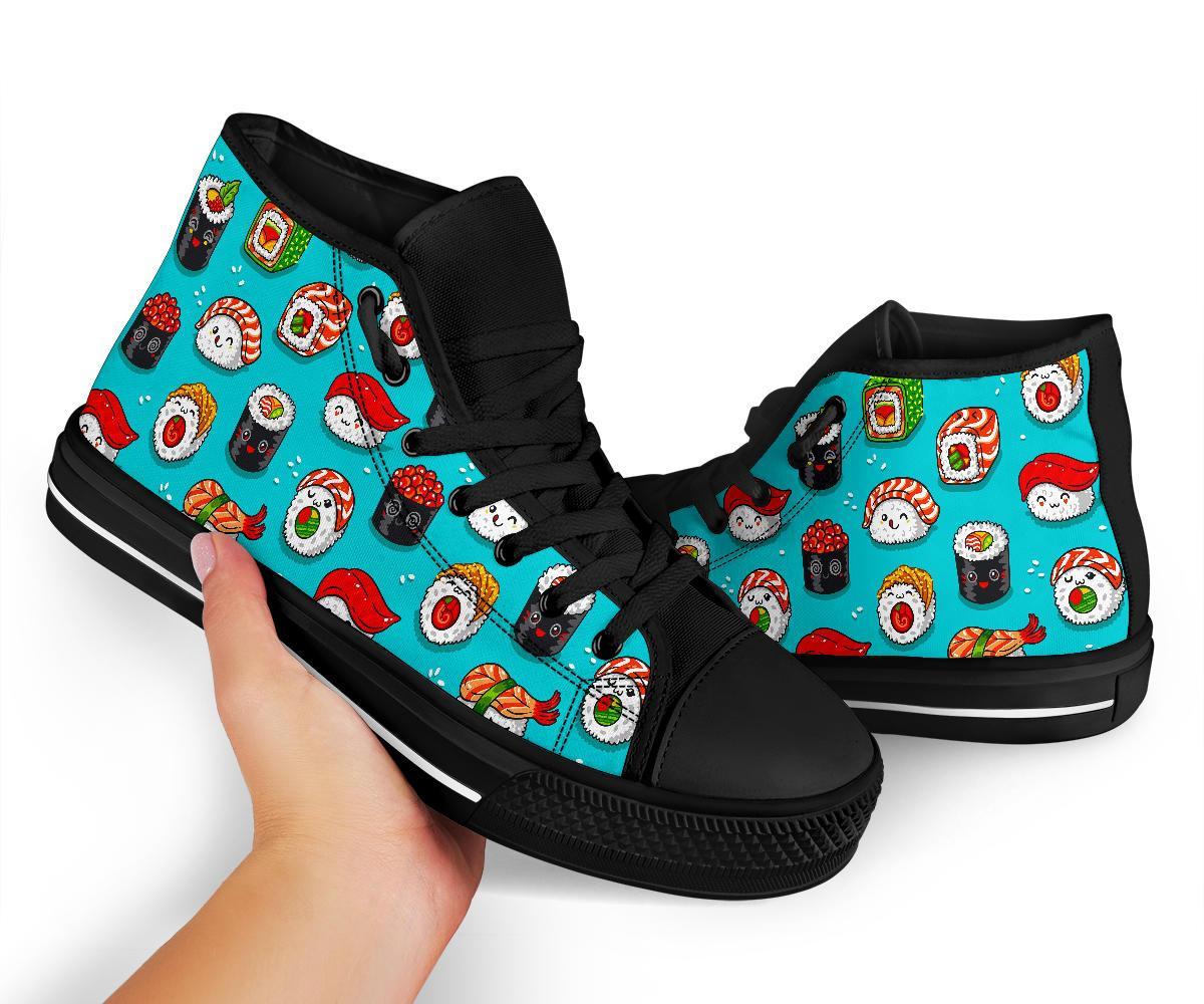 Pattern Print Sushi Men Women's High Top Shoes-grizzshop