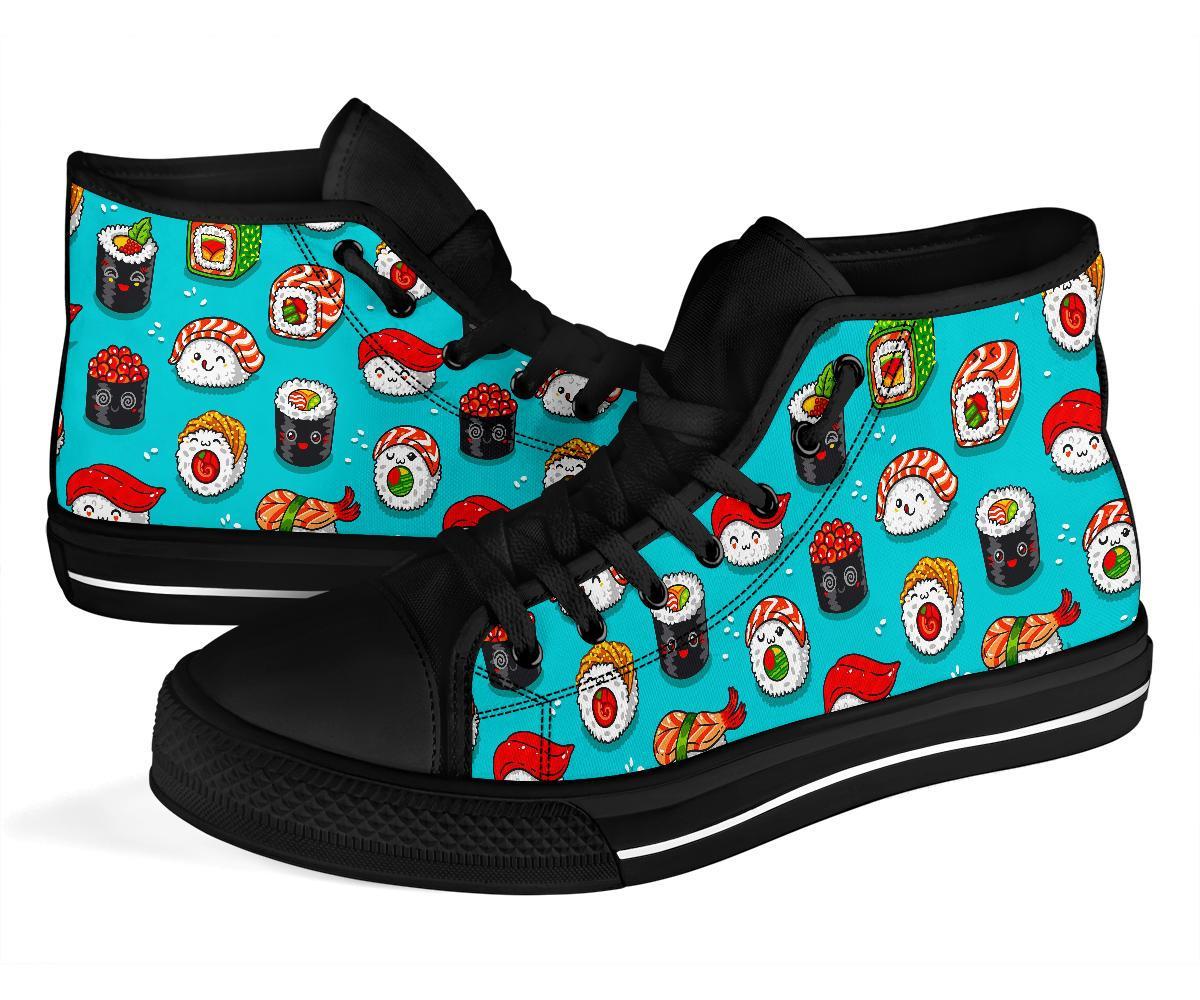 Pattern Print Sushi Men Women's High Top Shoes-grizzshop