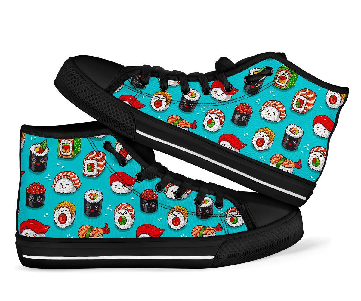 Pattern Print Sushi Men Women's High Top Shoes-grizzshop
