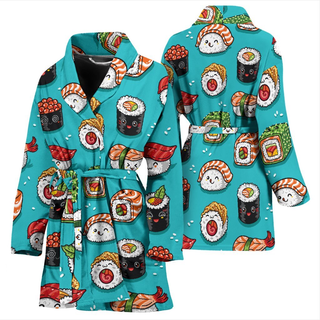 Pattern Print Sushi Pattern Print Women Long Robe-grizzshop