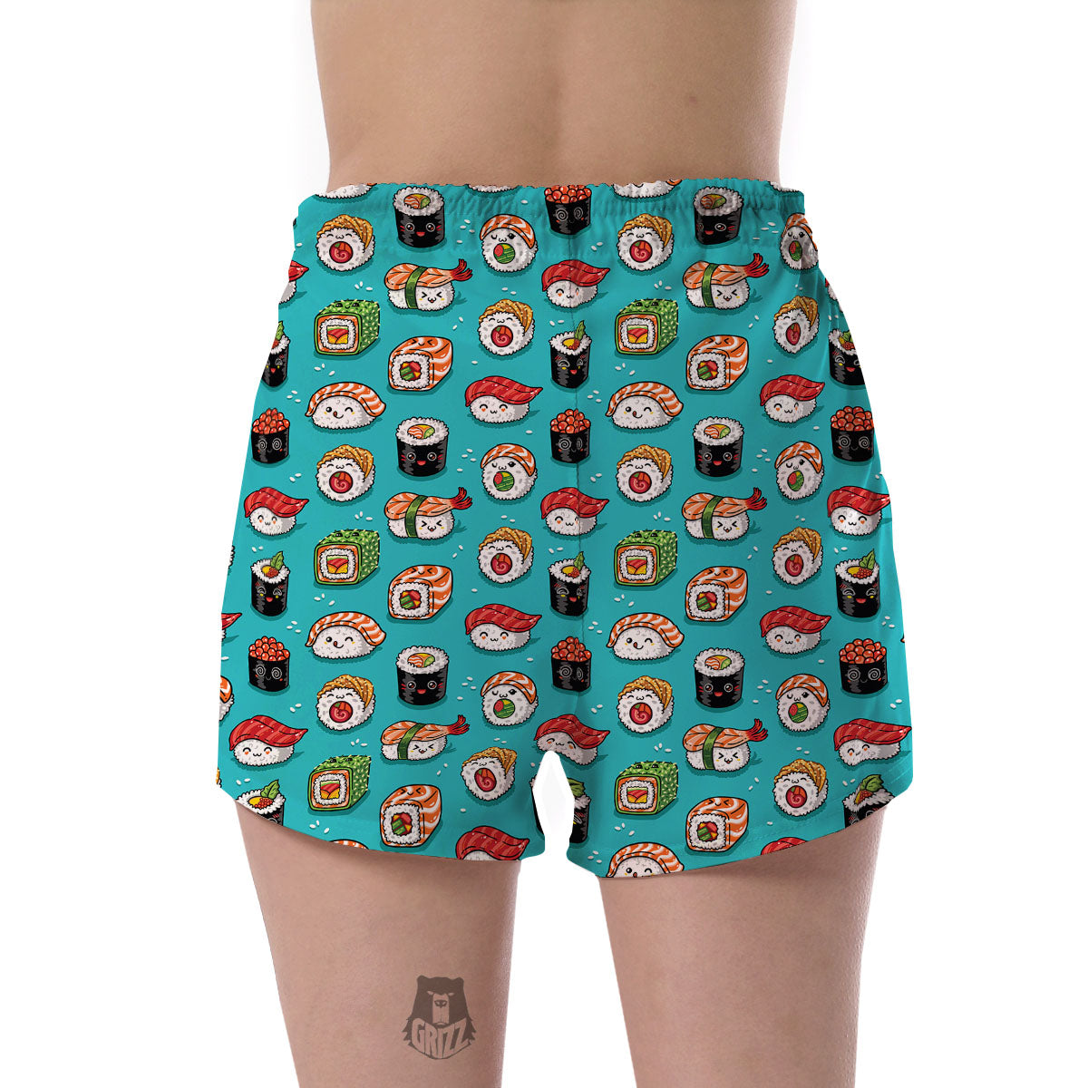 Pattern Print Sushi Women's Shorts-grizzshop