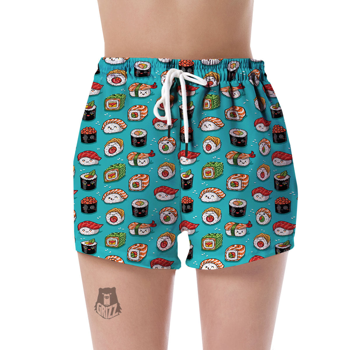 Pattern Print Sushi Women's Shorts-grizzshop