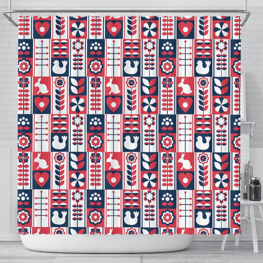 Pattern Print Swedish Bathroom Shower Curtain-grizzshop