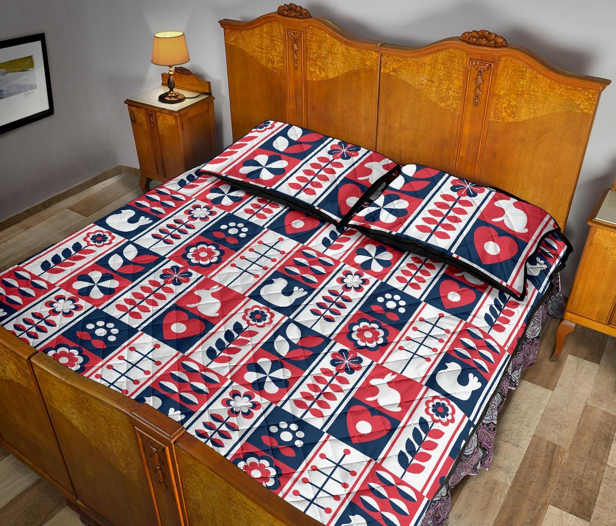 Pattern Print Swedish Bed Set Quilt-grizzshop