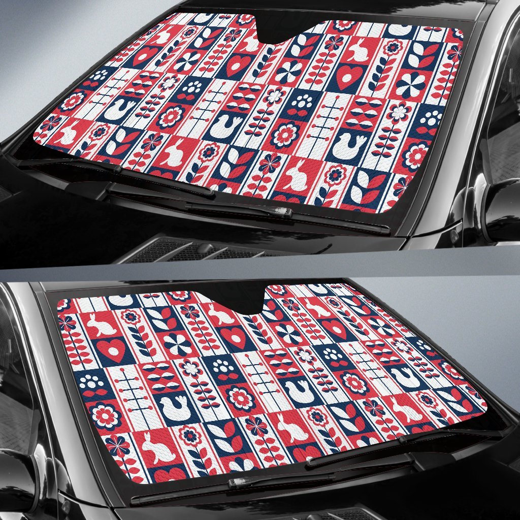 Pattern Print Swedish Car Sun Shade-grizzshop
