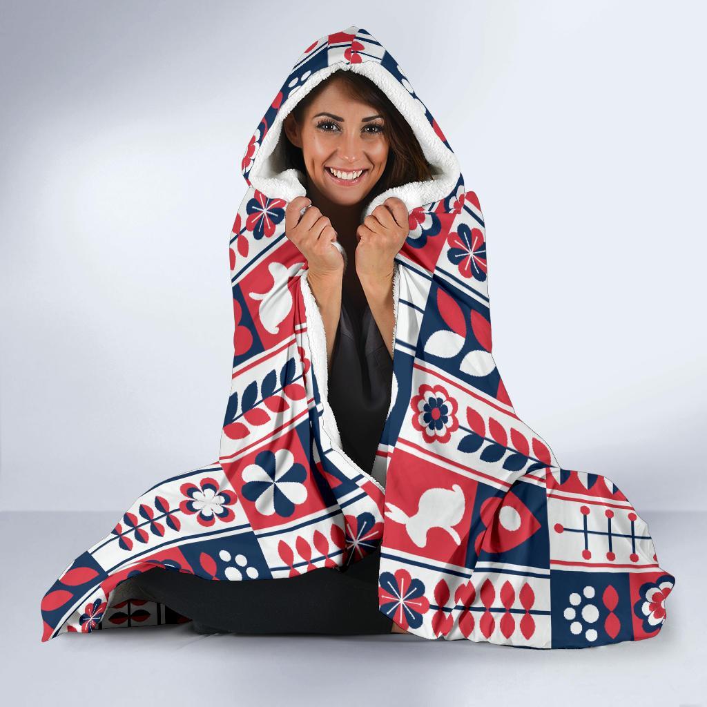 Pattern Print Swedish Hooded Blanket-grizzshop