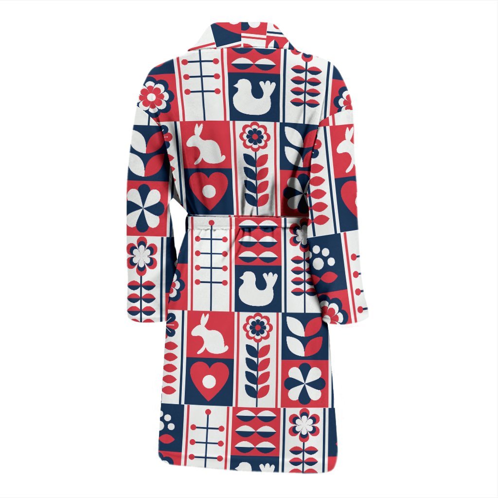 Pattern Print Swedish Men Long Robe-grizzshop