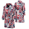 Pattern Print Swedish Men Long Robe-grizzshop