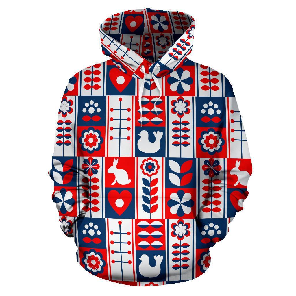 Pattern Print Swedish Men Women Pullover Hoodie-grizzshop