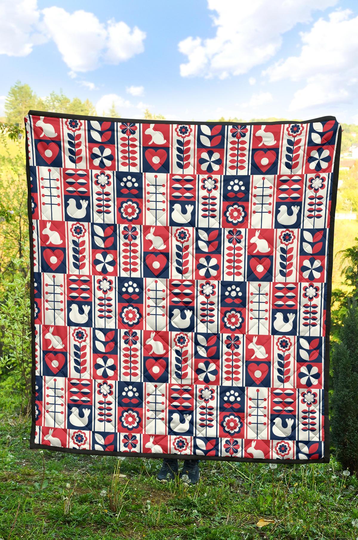 Pattern Print Swedish Quilt-grizzshop