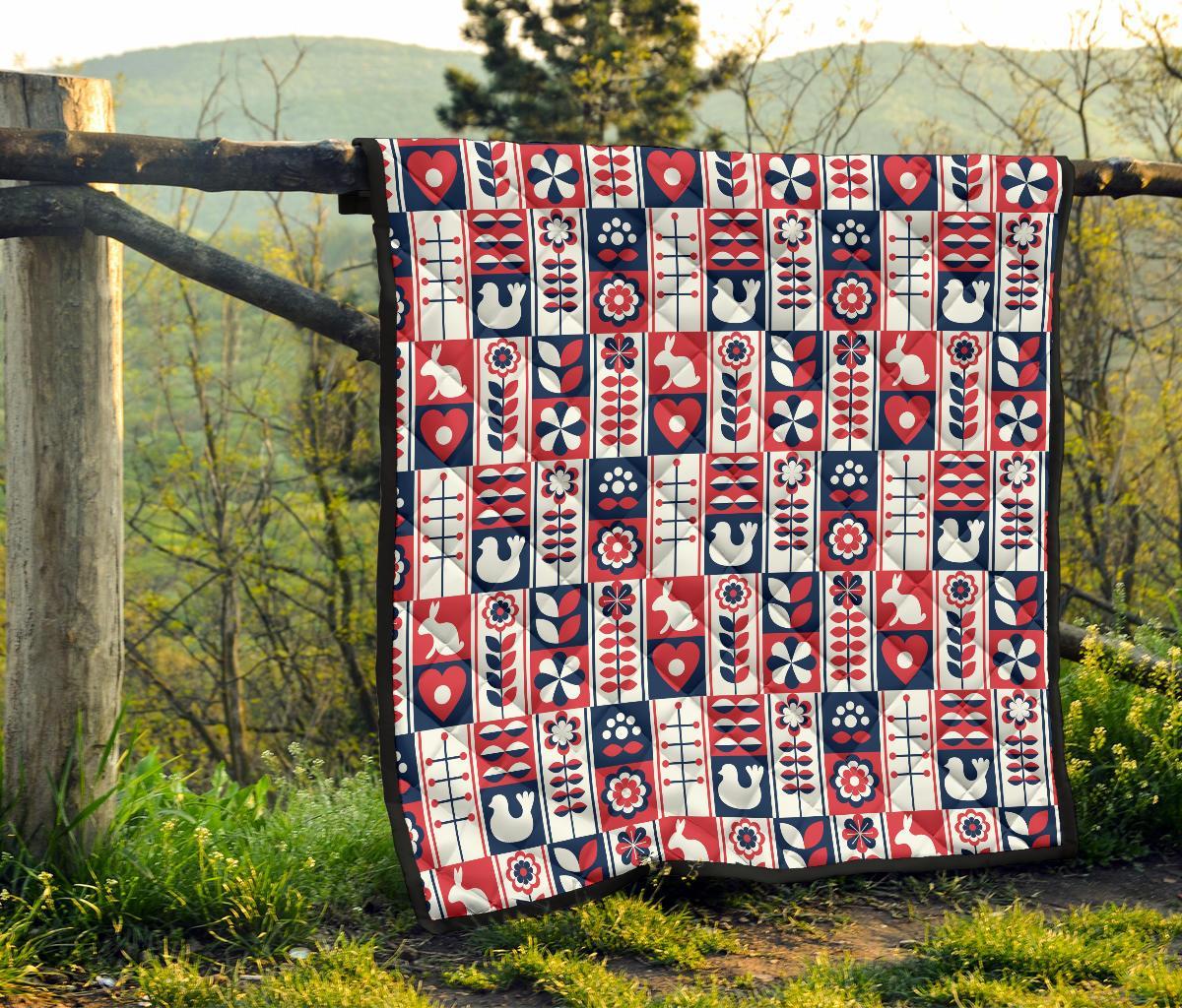 Pattern Print Swedish Quilt-grizzshop