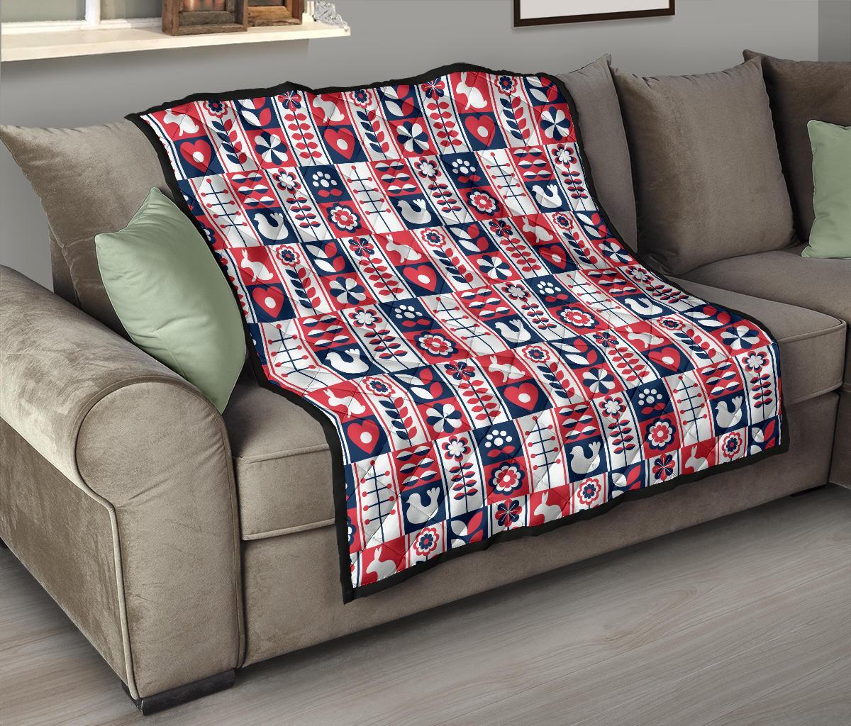 Pattern Print Swedish Quilt-grizzshop