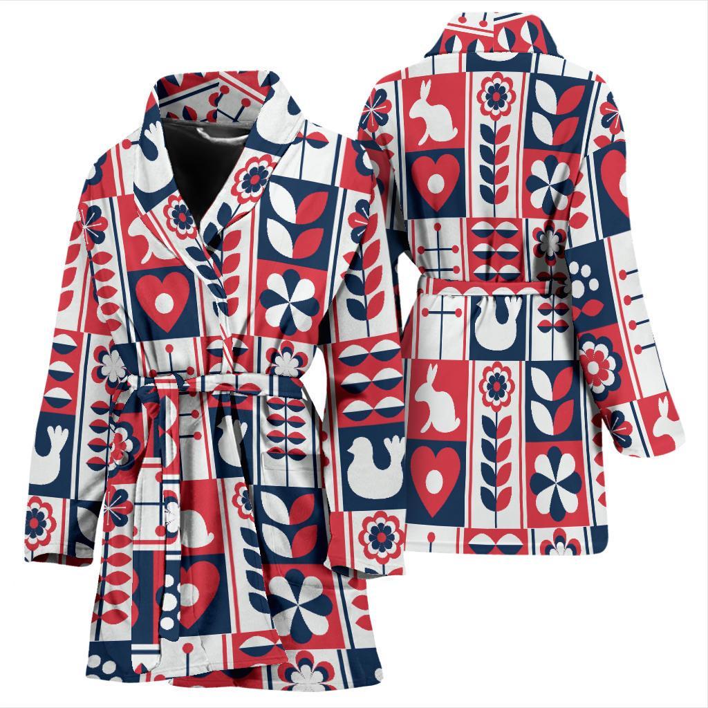 Pattern Print Swedish Women Long Robe-grizzshop