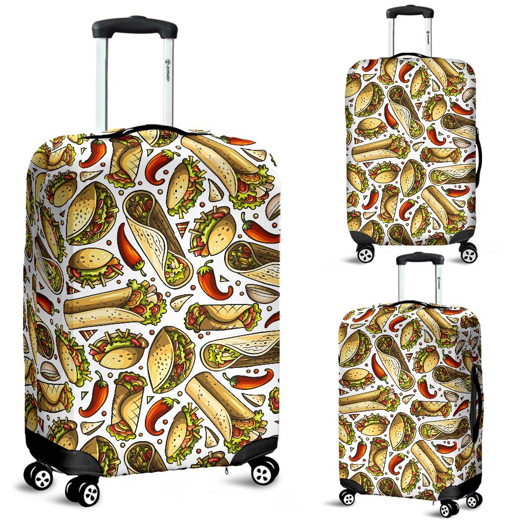 Pattern Print Taco Luggage Cover Protector-grizzshop