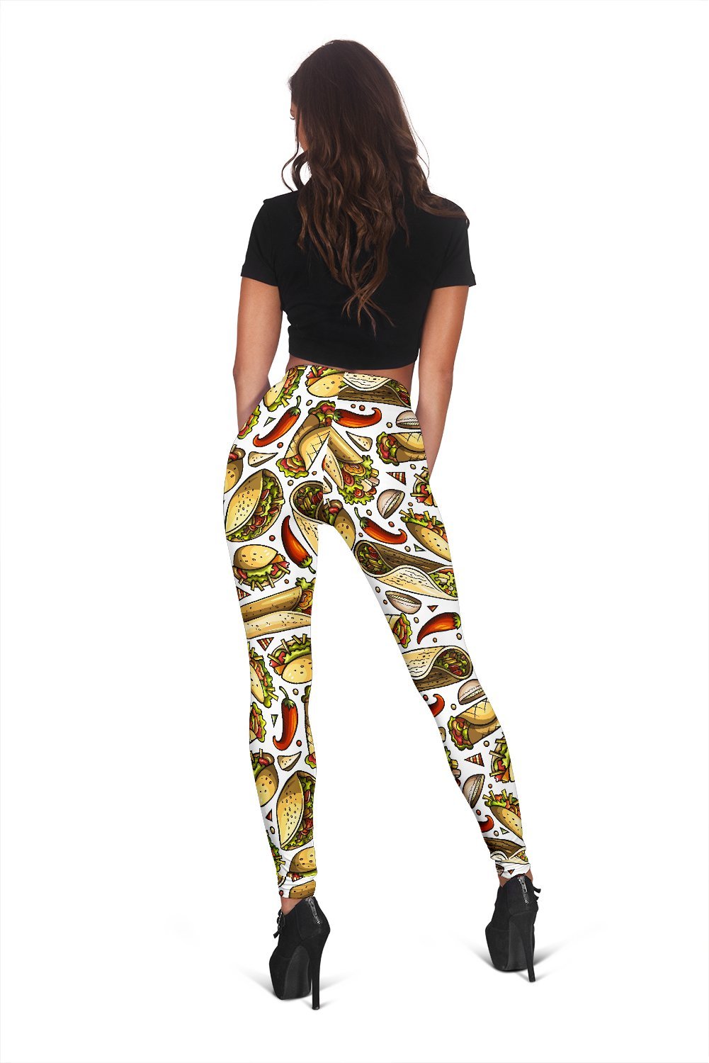 Pattern Print Taco Print Pattern Women Leggings-grizzshop