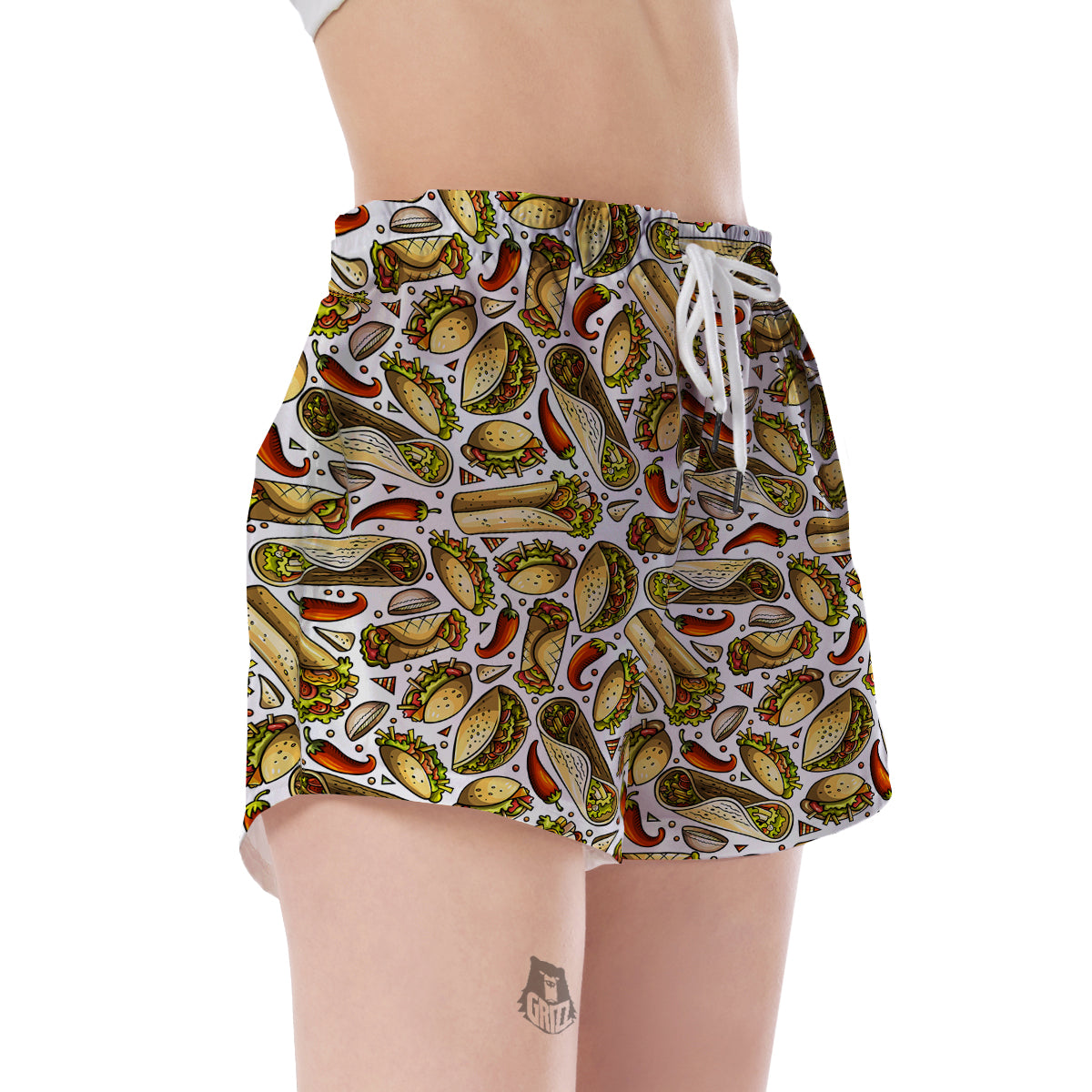 Pattern Print Taco Women's Shorts-grizzshop
