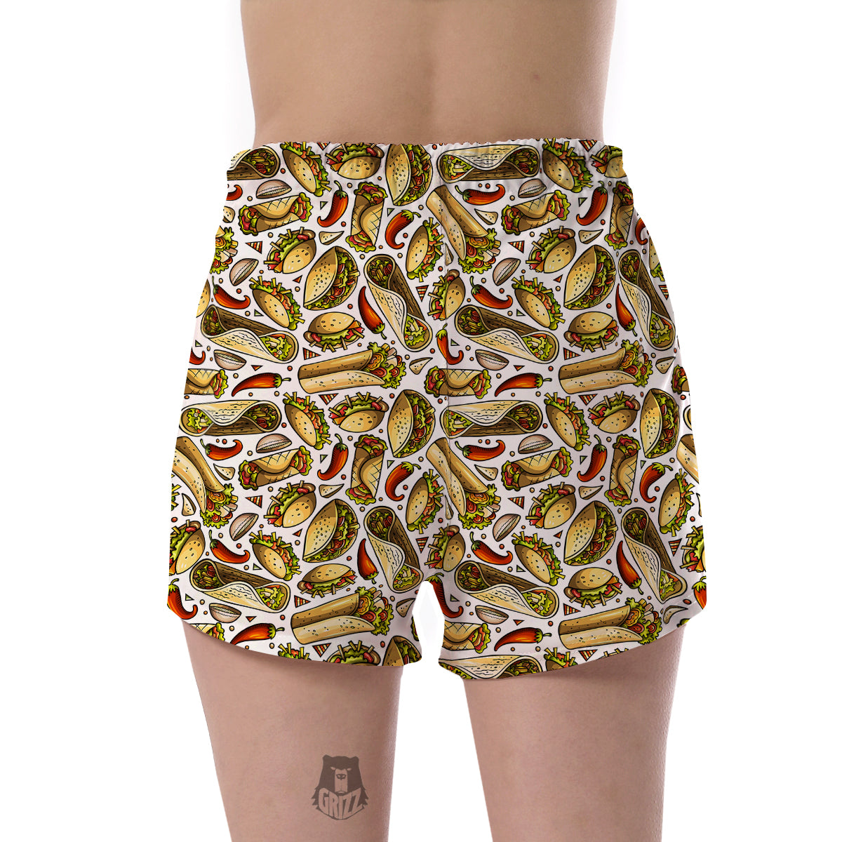 Pattern Print Taco Women's Shorts-grizzshop
