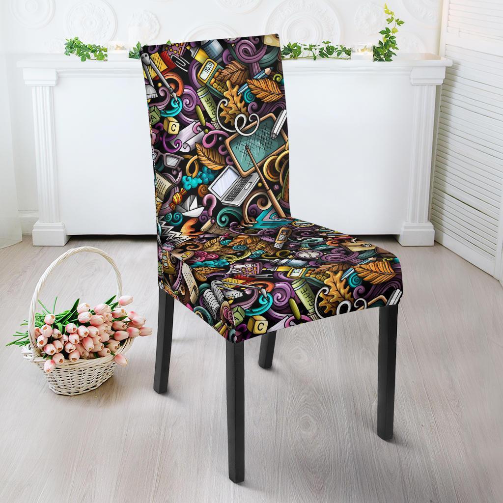 Pattern Print Teacher Chair Cover-grizzshop