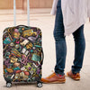 Pattern Print Teacher Luggage Cover Protector-grizzshop