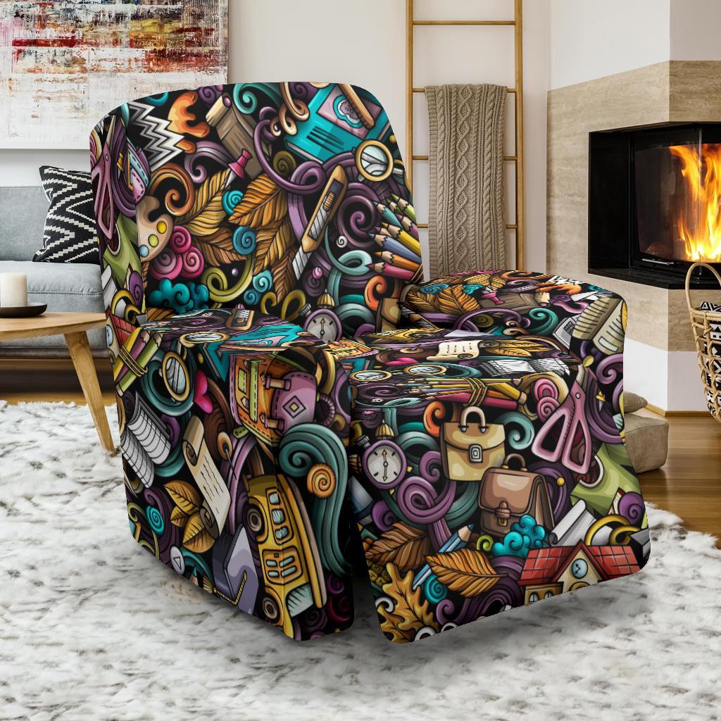 Pattern Print Teacher Recliner Cover-grizzshop