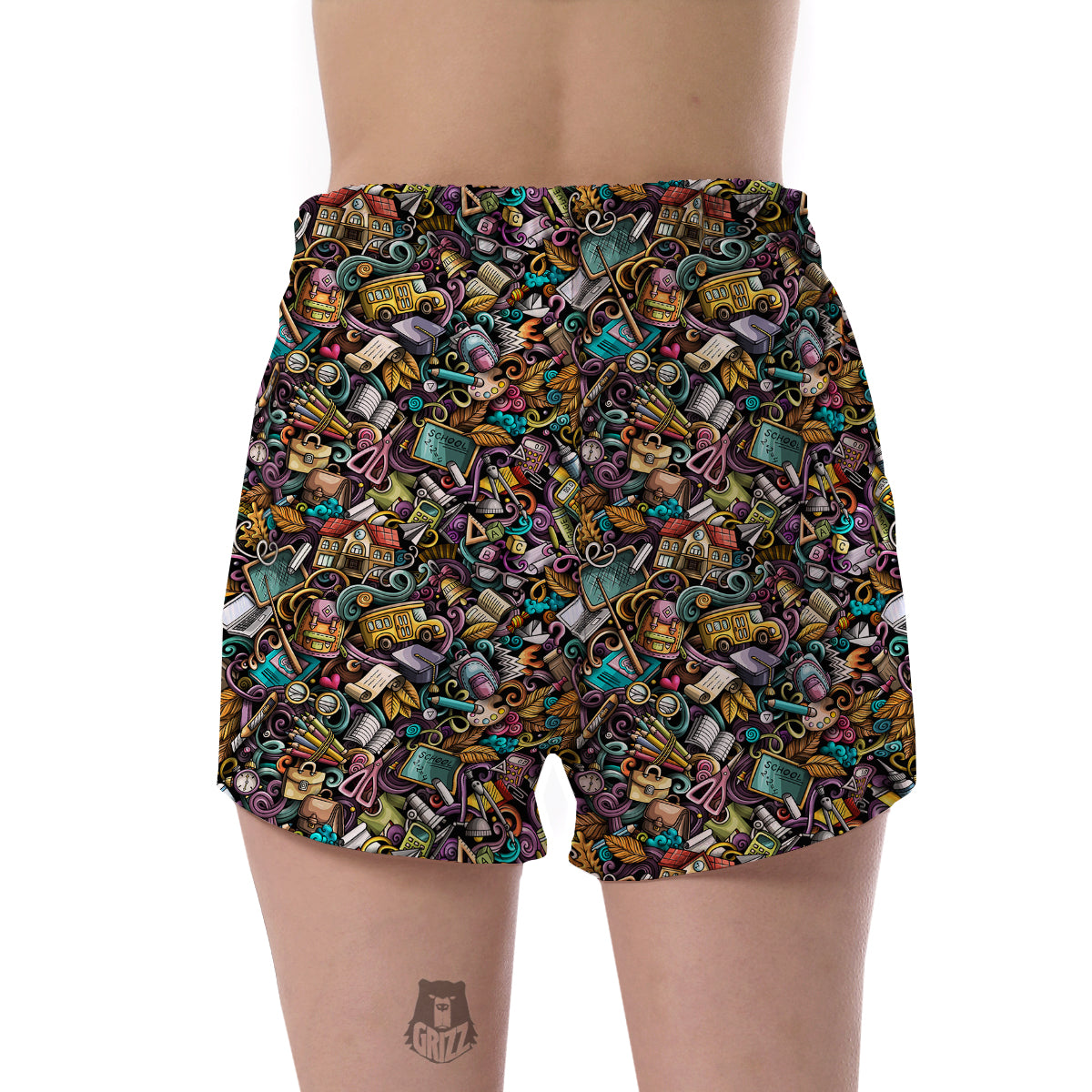 Pattern Print Teacher Women's Shorts-grizzshop
