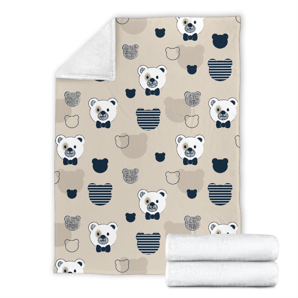 Pattern Print Teddy Bear Blanket-grizzshop