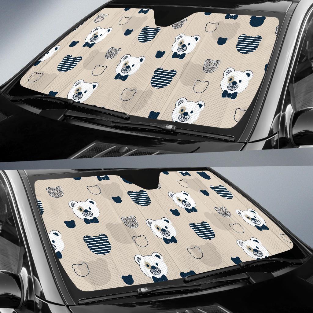 Pattern Print Teddy Bear Car Sun Shade-grizzshop