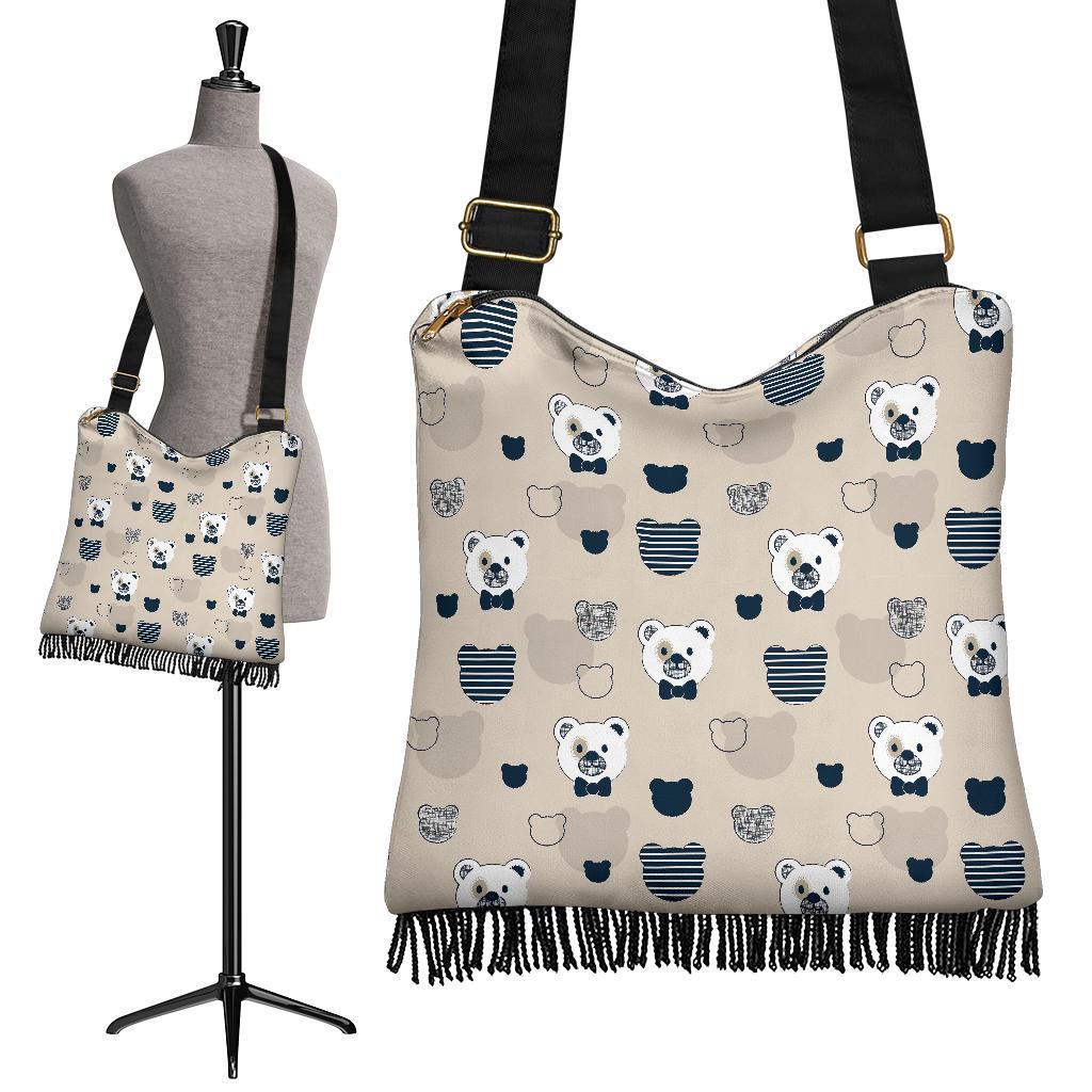 Pattern Print Teddy Bear Crossbody Bags-grizzshop