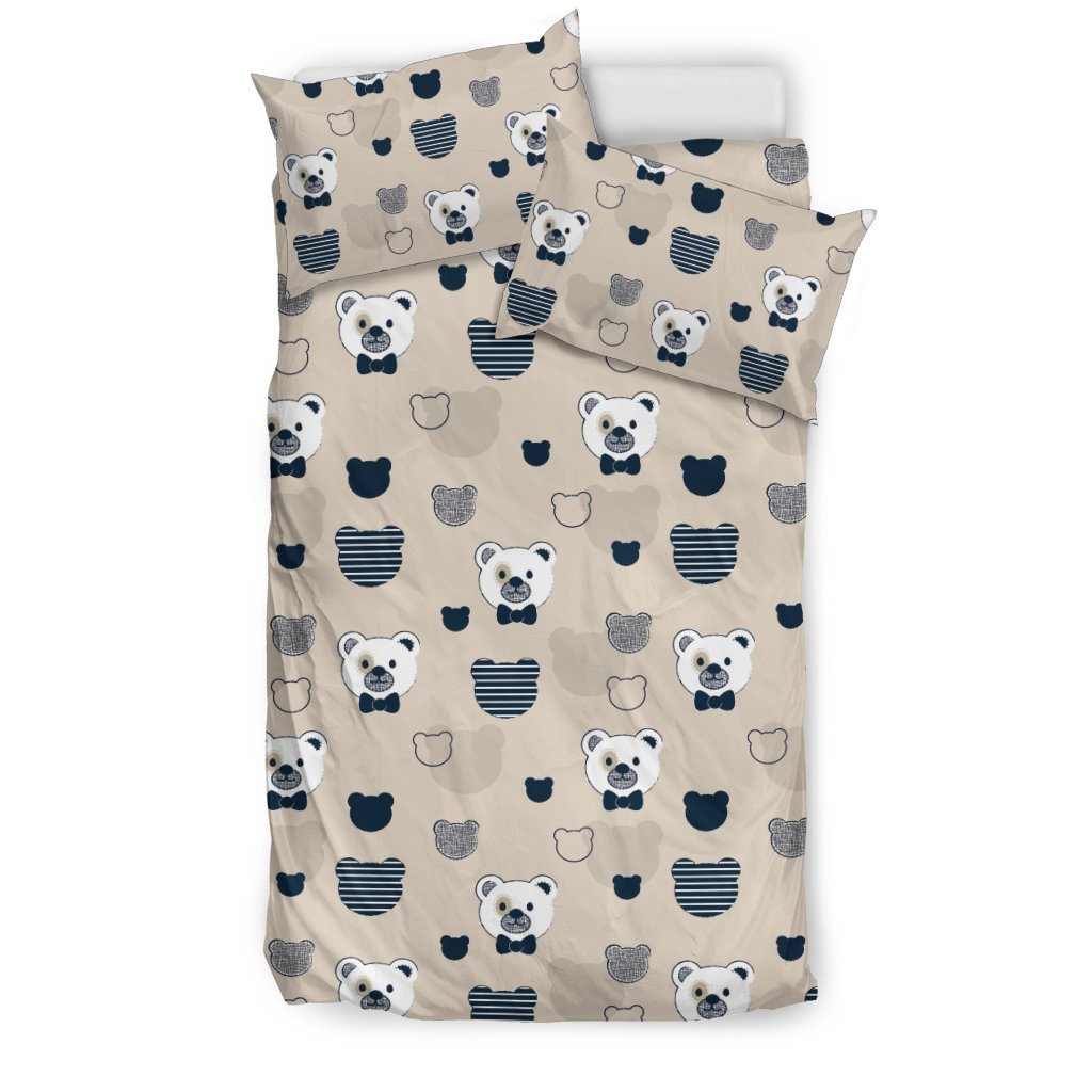 Pattern Print Teddy Bear Duvet Cover Bedding Set-grizzshop