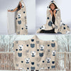 Pattern Print Teddy Bear Hooded Blanket-grizzshop