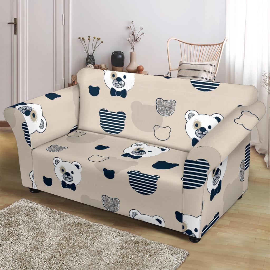 Pattern Print Teddy Bear Loveseat Cover-grizzshop